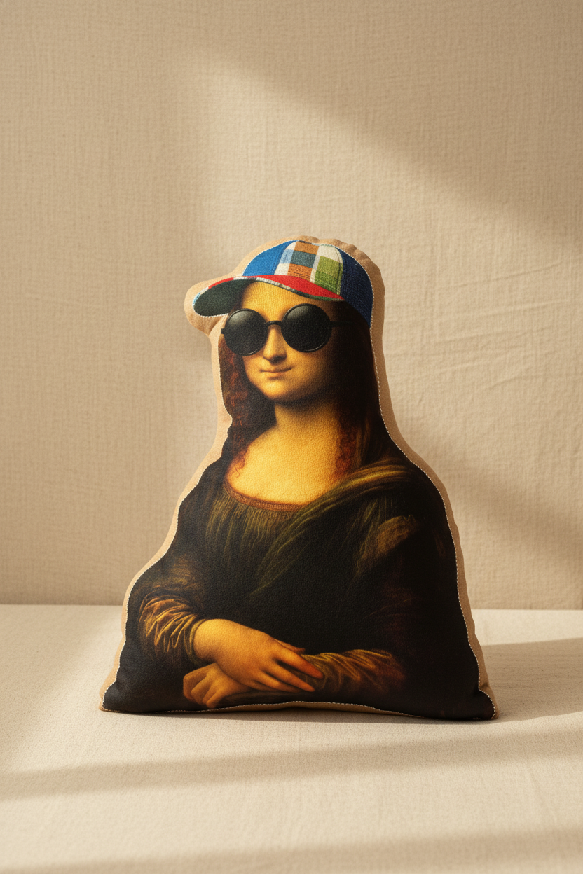after — “Mona Lisa in sunglasses and a baseball cap”